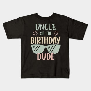 uncle Of The Birthday Boy glasses B-day Gift For Boys Girl Kids Kids T-Shirt